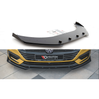 [Racing Durability Front Splitter + Flaps Volkswagen Arteon R-Line - Black-Red + Gloss Flaps]