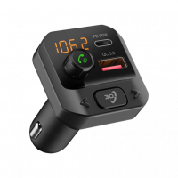 [Bluetooth/MP3/FM modulátor bezdrátový s SD portem do CL s 3D stereo, USB-C / USB QC3.0]