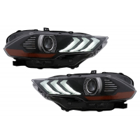 [LED svetlomety vhodné pre Ford Mustang VI Facelift (2018-2022) Black Dynamic Turnig Lights RGB DRL]