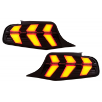 [LED zadné svetlá vhodné pre Ford Mustang V pred faceliftom (2010-2012) Dymové 7 režimov, Dynamické svetlo čierne so smerovkou]