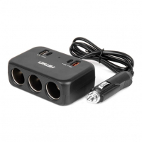 [Triple extension socket charger 1x USB A 1x USB C QC 4.0 12/24V 120W 80cm AMIO-04365]