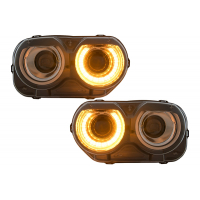 [LED svetlomety vhodné pre Dodge Challenger (2015-2023) čierne RGB svetlá]