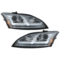 [LED DRL xenónové svetlomety vhodné pre Audi TT 8J (2006-2010) Dynamické sekvenčné natáčacie svetlo Chrome]