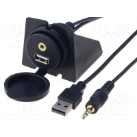[Predlžovací kábel USB A zásuvka, Jack 3,5 mm 4pin zásuvka; 2m]