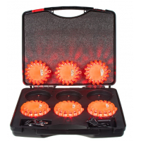 [Výstražné svetlo LED 16LED, červené, sada 6 kusov]