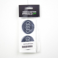 [Nálepka Na Středy Kol 4Ks Logo - Audi Silver 55Mm]