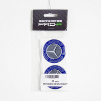 [Nálepka Na Středy Kol 4Ks Logo - Mercedes Silver/Blue 55Mm]