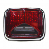 [Obdĺžnikové výstražné svetlo LED, 12-24 V, červené, ECE R65]