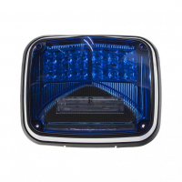 [Obdĺžnikové výstražné LED svetlo s iluminátorom, 12-24 V, modré, ECE R65]