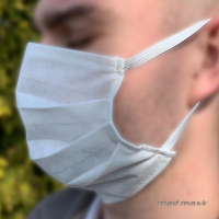[Rúško proti baktériam, prachu a smogu MadMask - netkaná textília (White)]