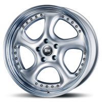 [RH RIMS TURBO P - SILVER WITH HIGH GLOSS POLISHED LIP]
