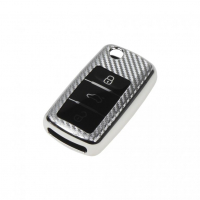 [TPU obal pro klíč Škoda, VW, Seat, carbon silver]