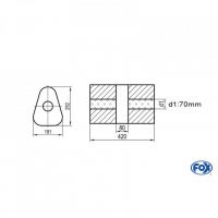 [Univerzálny trojuholníkový nerezový tlmič s prechodom bez výstupnej rúry - Obvod 725mm - UNI-K72542070o]