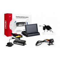 [Asistent parkovania TFT02 4 3" s kamerou HD-315-LED 4-senzorové - biele]
