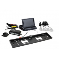 [Asistent parkovania TFT02 4 3" s kamerou HD-402-LED 4-senzorové - strieborné]