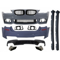 [Kompletná súprava karosérie s mriežkami na ľadvinky vhodná pre BMW F10 radu 5 (2014-2017) Facelift LCI M-Technik 550i Design Brilliant All Black Edition]