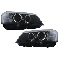 [Predné svetlá Angel Eyes vhodné pre BMW X3 F25 SUV (2010-07.2014) Čierna]
